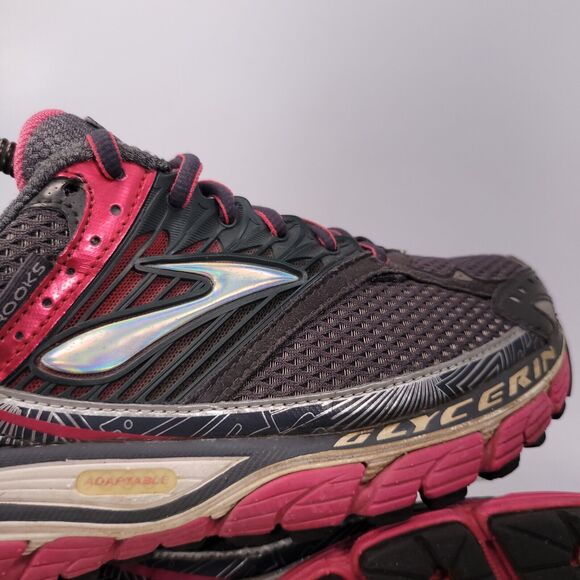 Brooks Glycerin 10 Athletic Lace Up Shoe Womens Size 8.5 1201121B761 Gray Pink - Picture 8 of 9